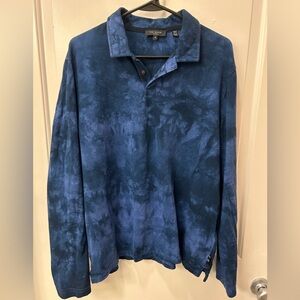 Ted Baker sz 4 (Us L) Blue Tie Dye Polo Retro Classic Summer Polo